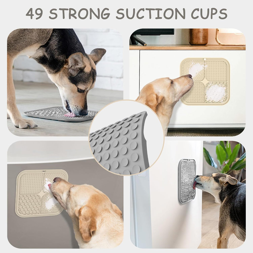 ChefAide 2 Pack Lick Mat for Dogs, Cats & Puppies with Suction Cups