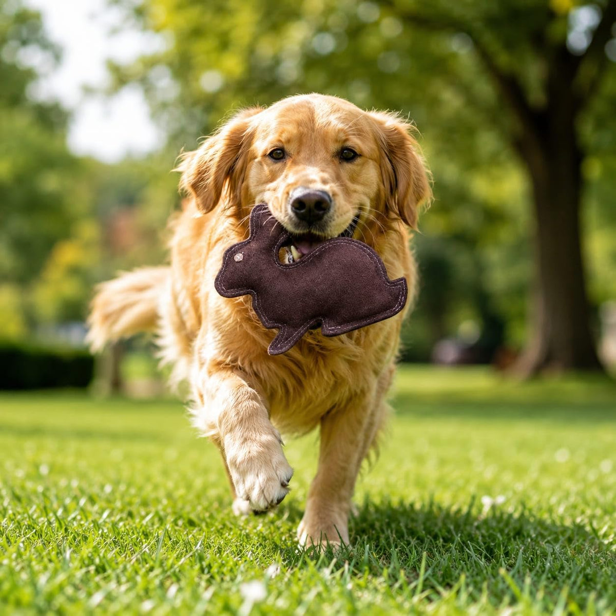 CHALLENGER Prairie Jackrabbit Suede Leather Dog Toy Brown Western Pet Toy 64RS02BR