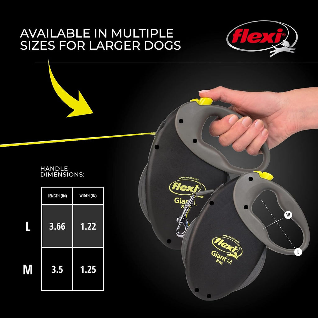 FLEXI® Giant Tape Retractable Dog Leash, Large, 26 ft - Black