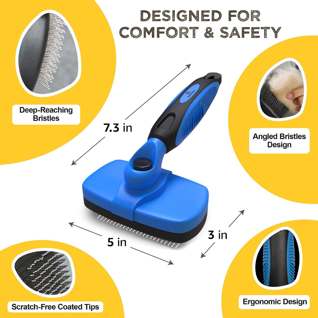 Deshedding Dog Brush for Shedding – Self Clean Cat Brush Deshedding & Grooming Tool for Long Haired and Short Haired Dog