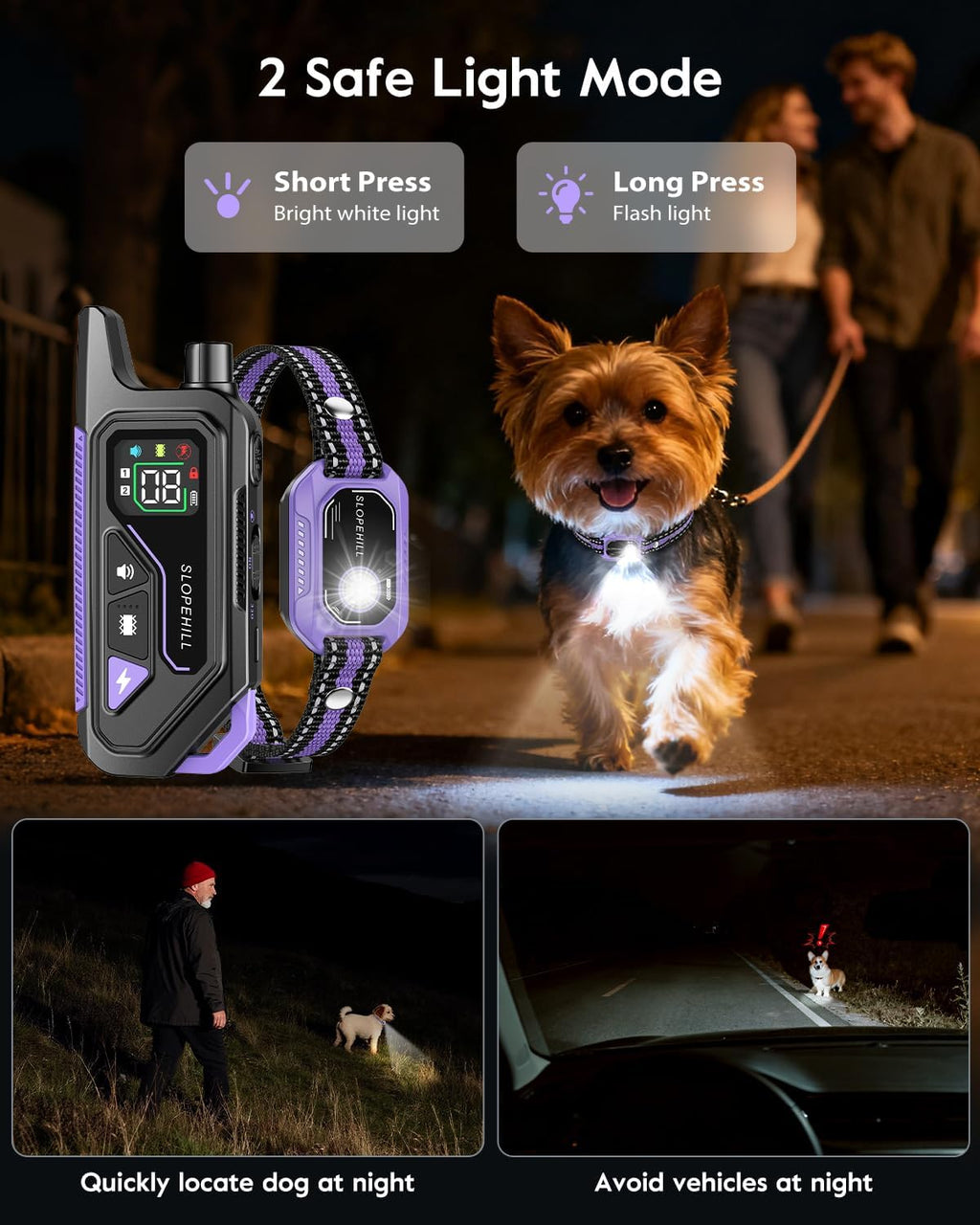 SLOPEHILL Mini Shock Collar for Small Dogs 5-30lbs,Featuring No Shock Mode