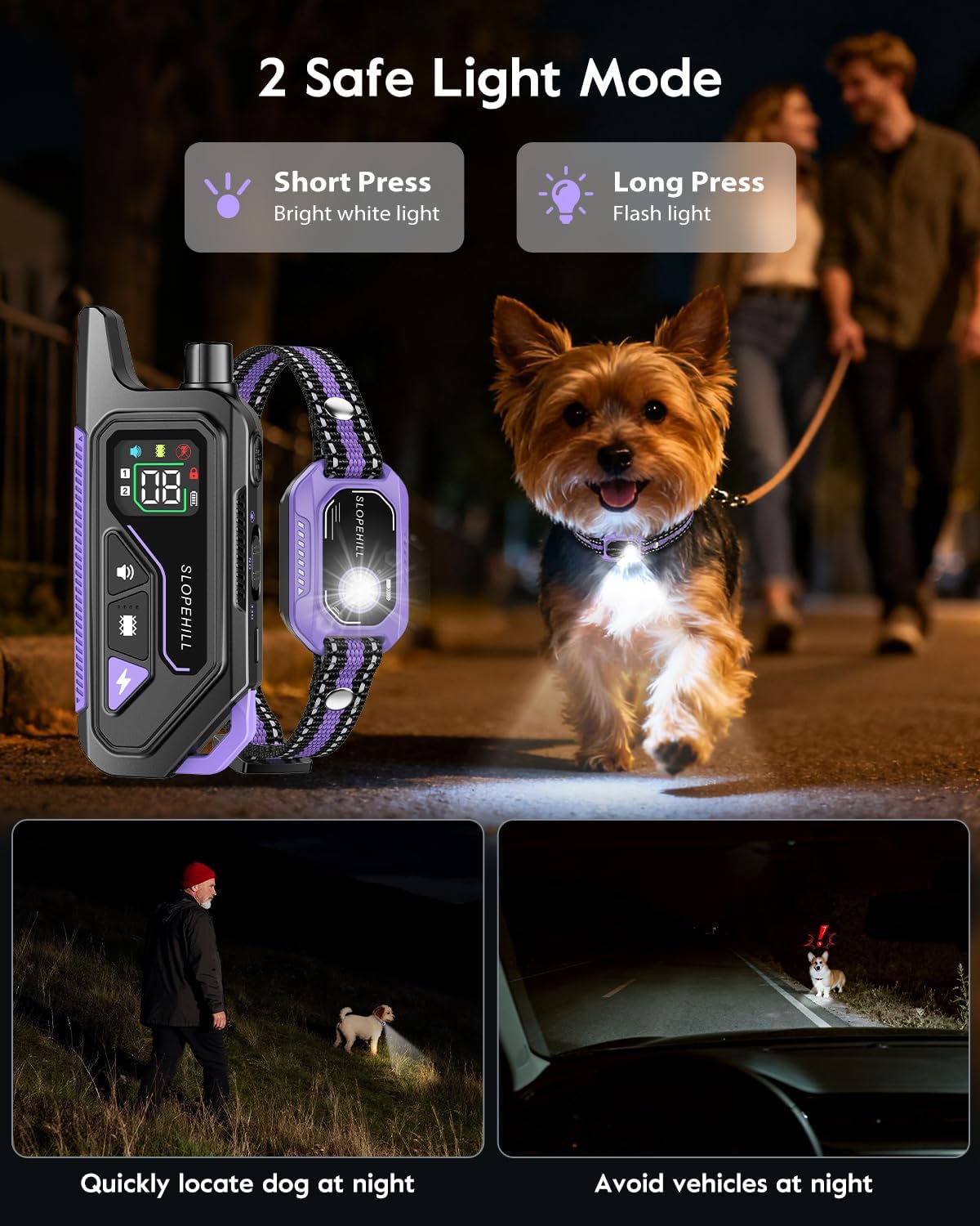 SLOPEHILL Mini Shock Collar for Small Dogs 5-30lbs,Featuring No Shock Mode