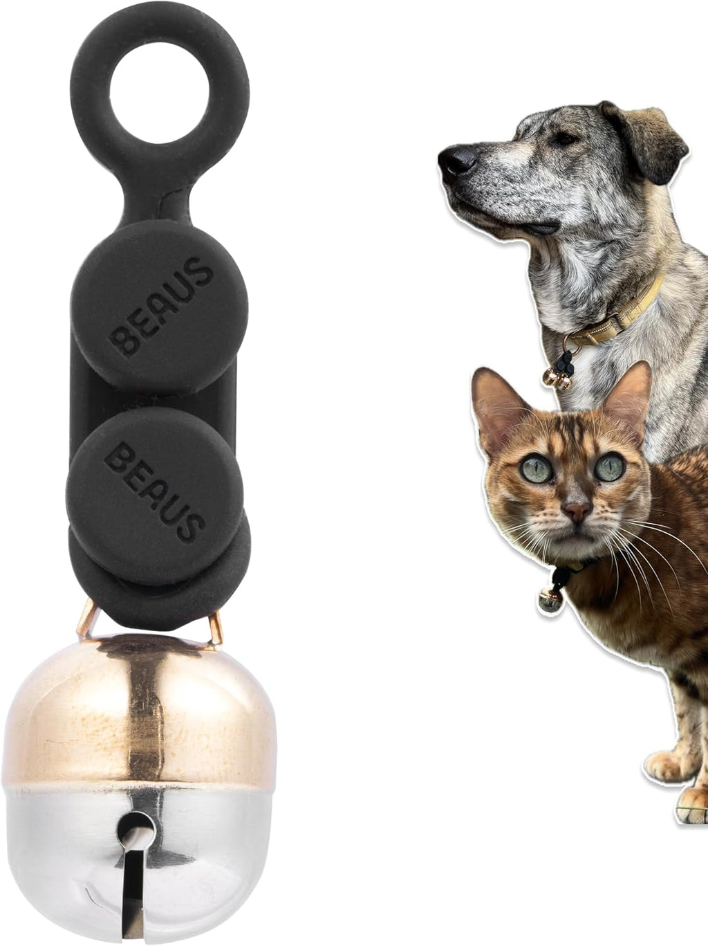 Beau's Bells V2 | Cat & Dog Collar Bells with New Quick Loop Easy Release Clip | Handmade Copper | Track Your Pet | Prot
