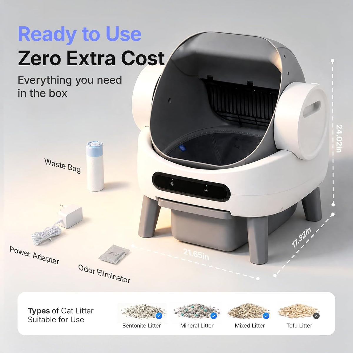 Self Cleaning Litter Box, Automatic Litter Box for Multiple Cats