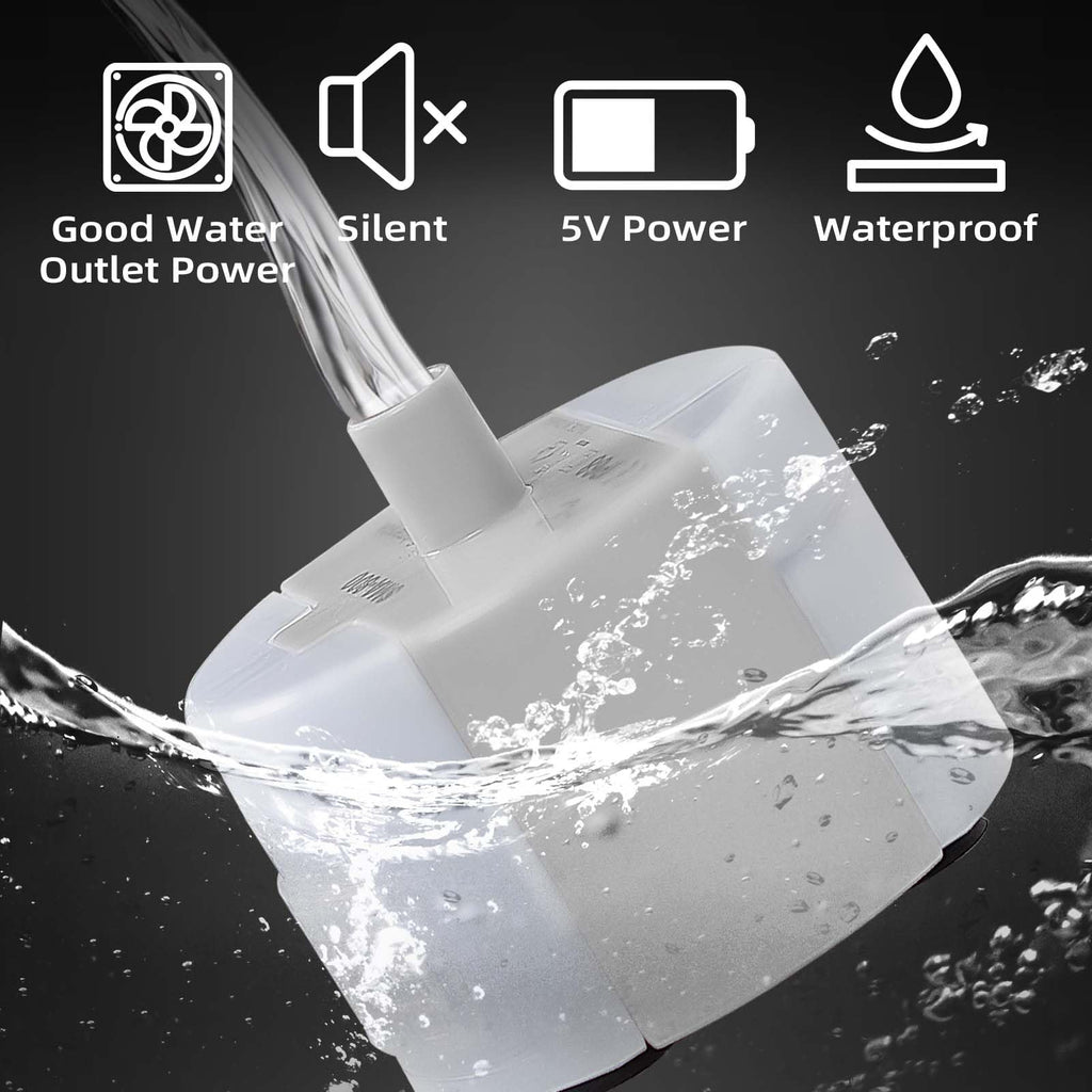 Ultra-Quiet Replacement Pump for Stainless Steel Cat Water Fountains - SMA-800 Motor - Safe and Easy to Clean with Low Voltage DC 5V and USB Cable (Pump) (Side Pump)