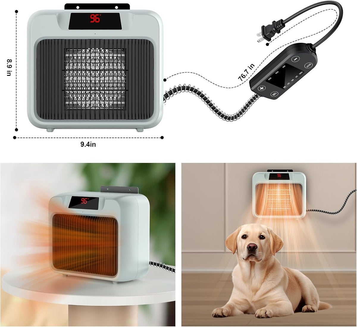 Grey Dog House Heater for Outdoor & Indoor