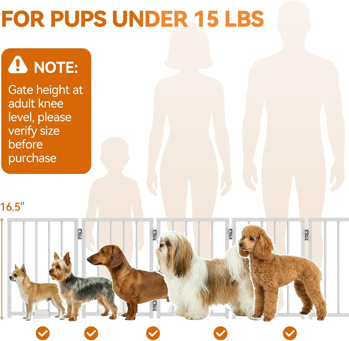 BFNN Small Dog Gate Indoor, Up to 48" W Freestanding Pet/Puppy Fence