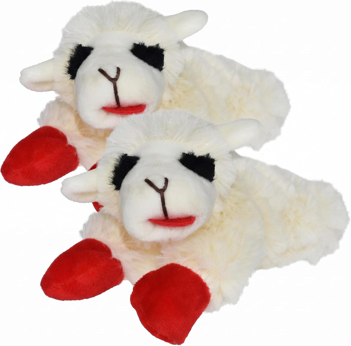 Multipet Lamb Chop Dog Plush Toy with Birthday Hat - Squeaky Dog Toy