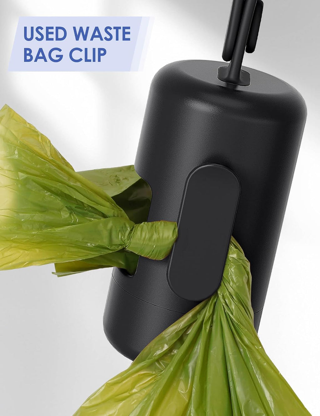 Gobeigo Dog Poop Bag Holder with Used Bag Hook(Black)