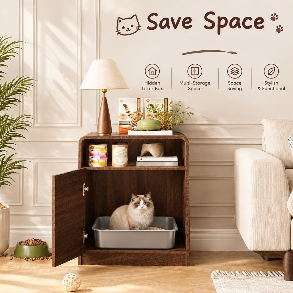 Cat Litter Box Enclosure, Walnut