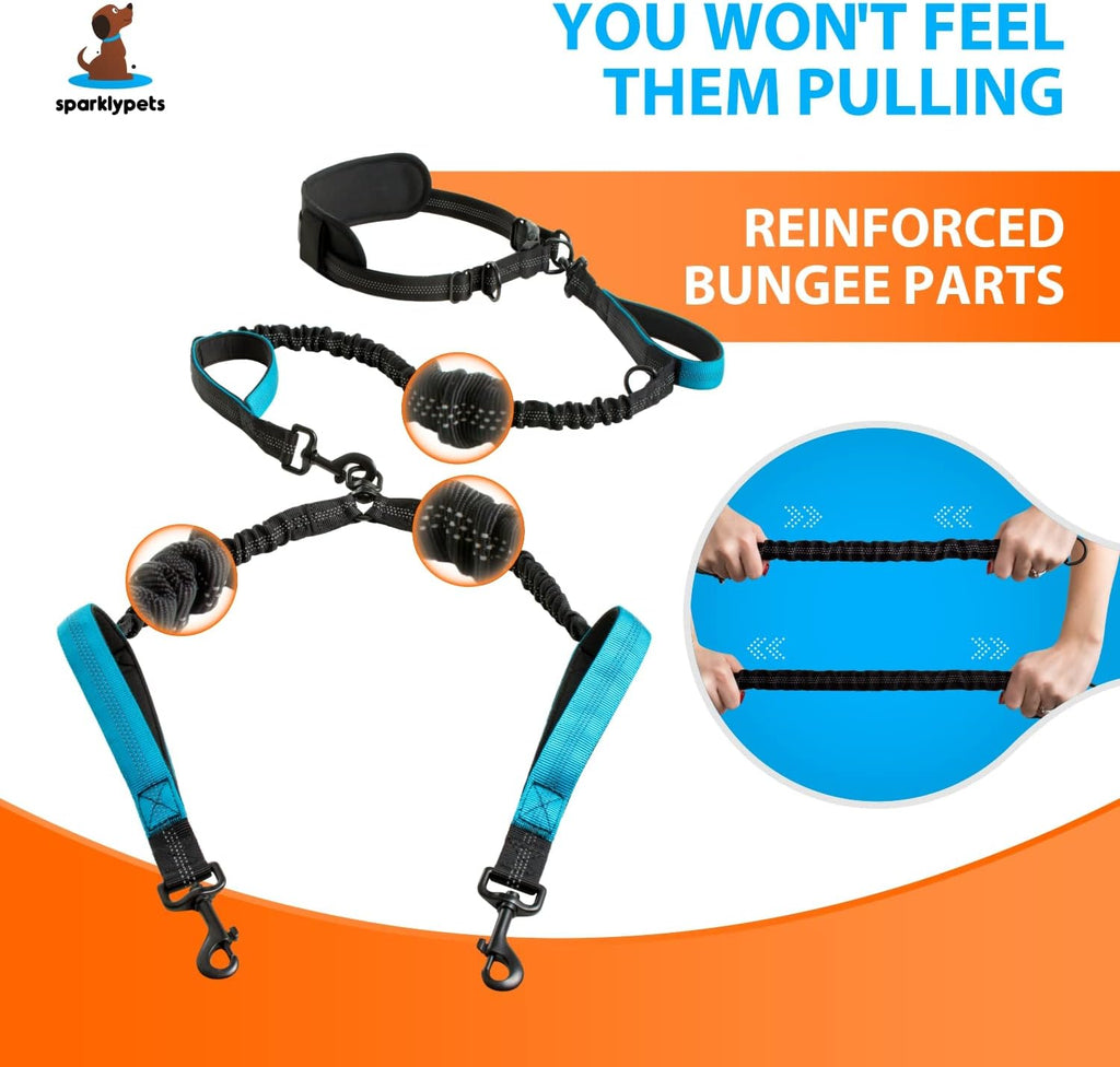 Active Pack Hands Free 2 Dogs Leash Medium & Large, Orange