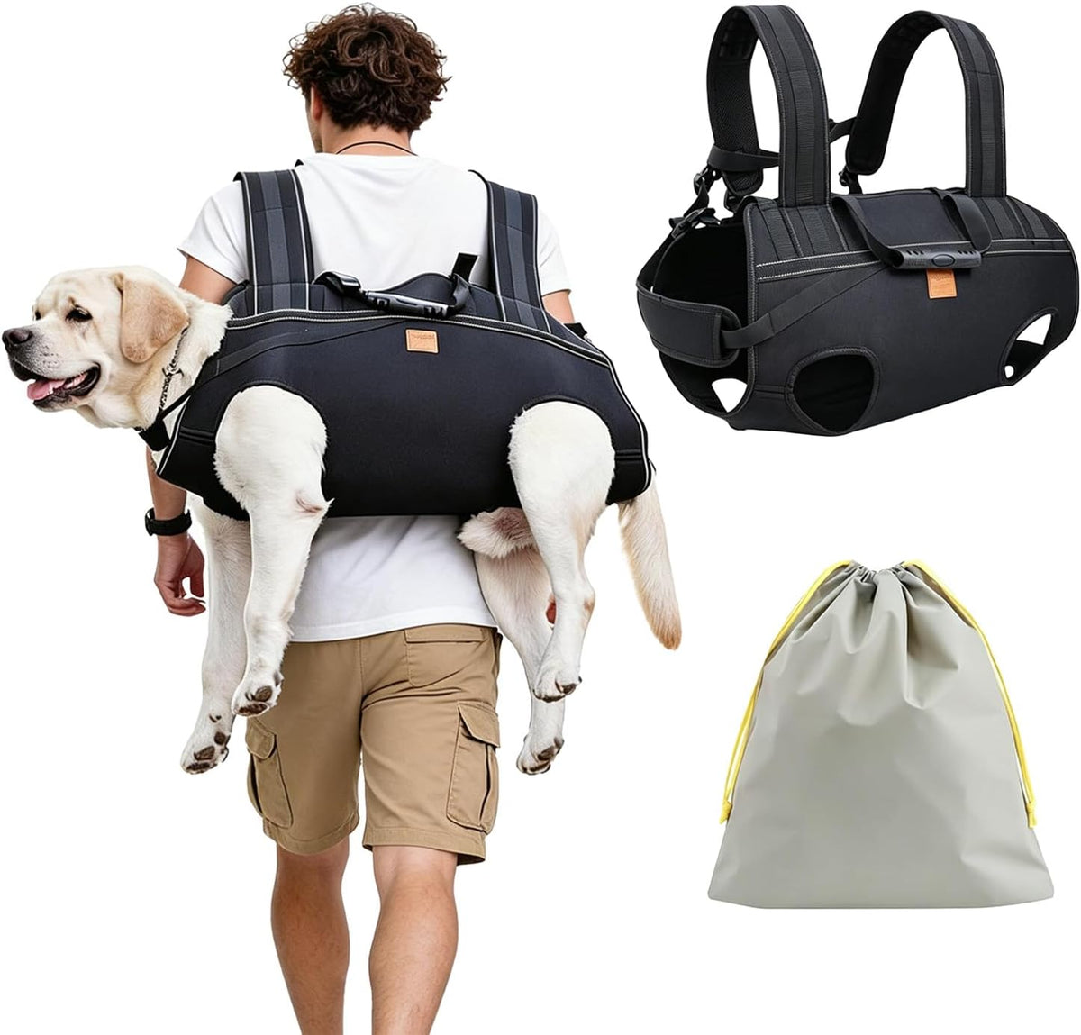 Large Dog Backpack for Hiking: Easy Carry 50-60 lbs Dogs for Entire Journey