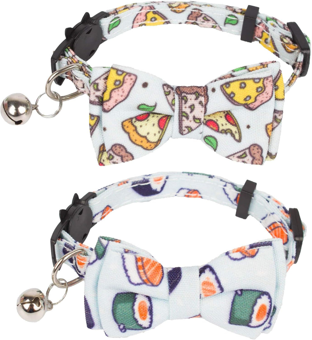 Christmas Cat Collar Breakaway, Plaid Xmas Cat Bow Tie Collar
