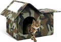 Outdoor Cat House Weatherproof, Large Feral Cat House for Winter, Collapsible Outdoor Cats Shelter with Door and Soft Ma