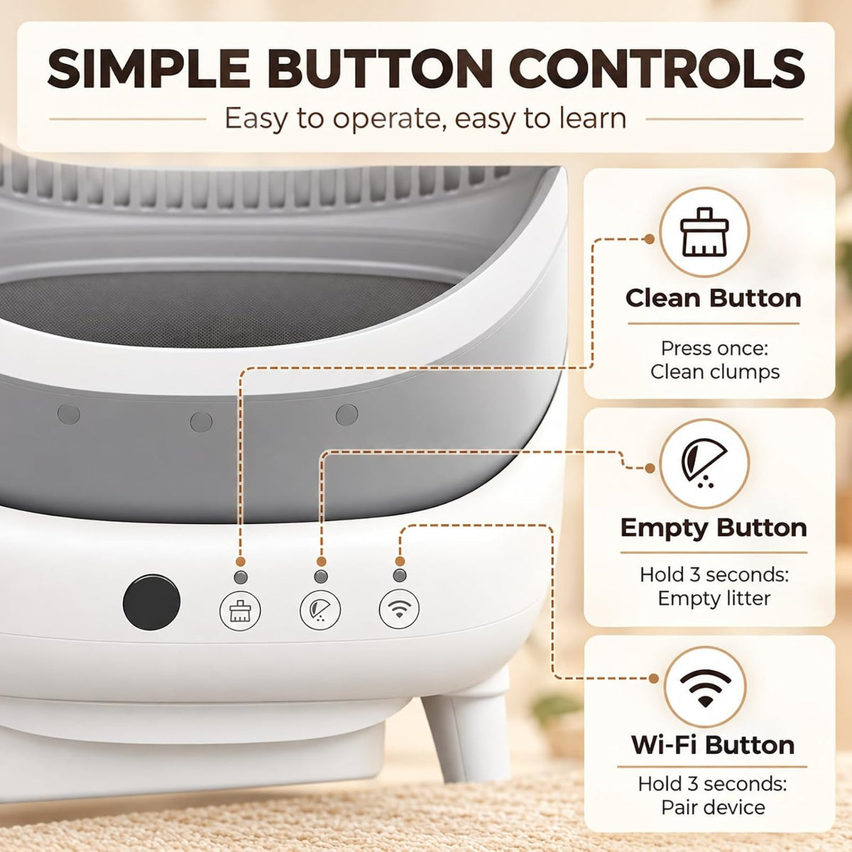 Cumrige Self Cleaning Litter Box, Open Top Automatic Litter Box