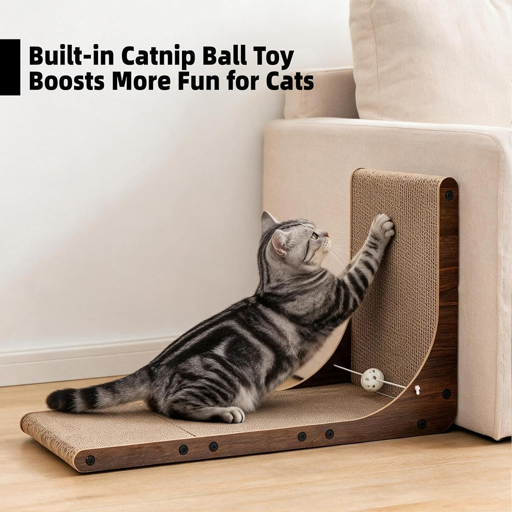 26.8 Inch Cardboard Cat Scratching Post for Indoor Cats 2-Pack