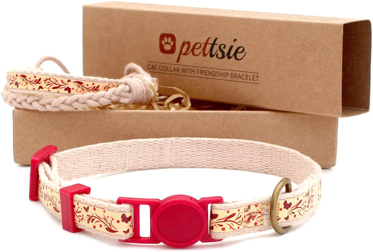 Breakaway Cat Collar & Matching Friendship Bracelet, Green