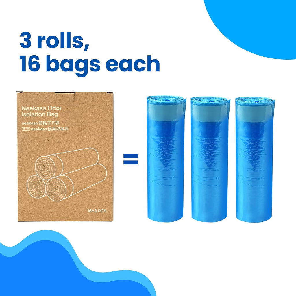 Neakasa Refill Bags for Plus PooGuard Cat Litter Bin, 3 Rolls