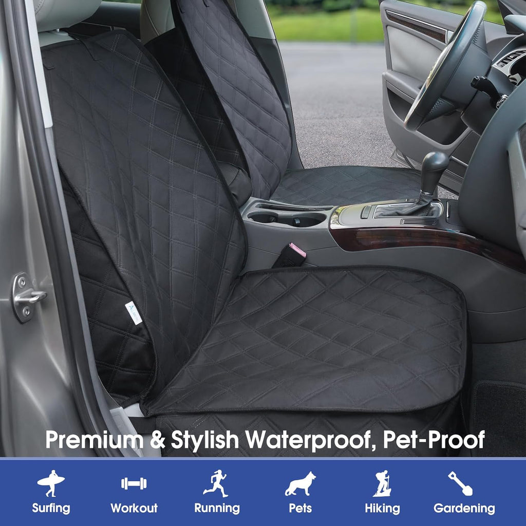 Front Seat Cover for Dogs with Side Flaps, Heavy Duty 900D Waterproof Seat Protector, Protects from Dirt & Scratches, fo