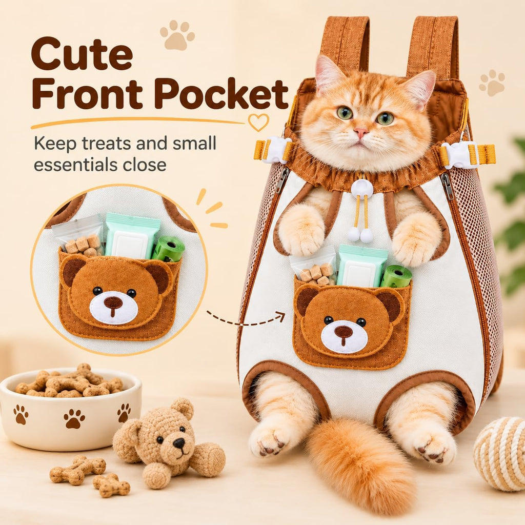 Kitty Capsule Carrier Front, Hands-Free Pet Front Carrier Bag，XL
