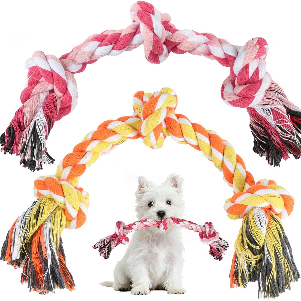 SZEE Dog Rope Toy 2-Pack, Rope Toys for Dogs, Suitable for Small Breeds