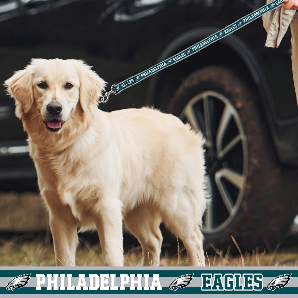 Pets First NFL Licensed Philadelphia Eagles Pet Leash, Size Large – Durable Satin Dog & Cat Walking Strap and Pet Tether