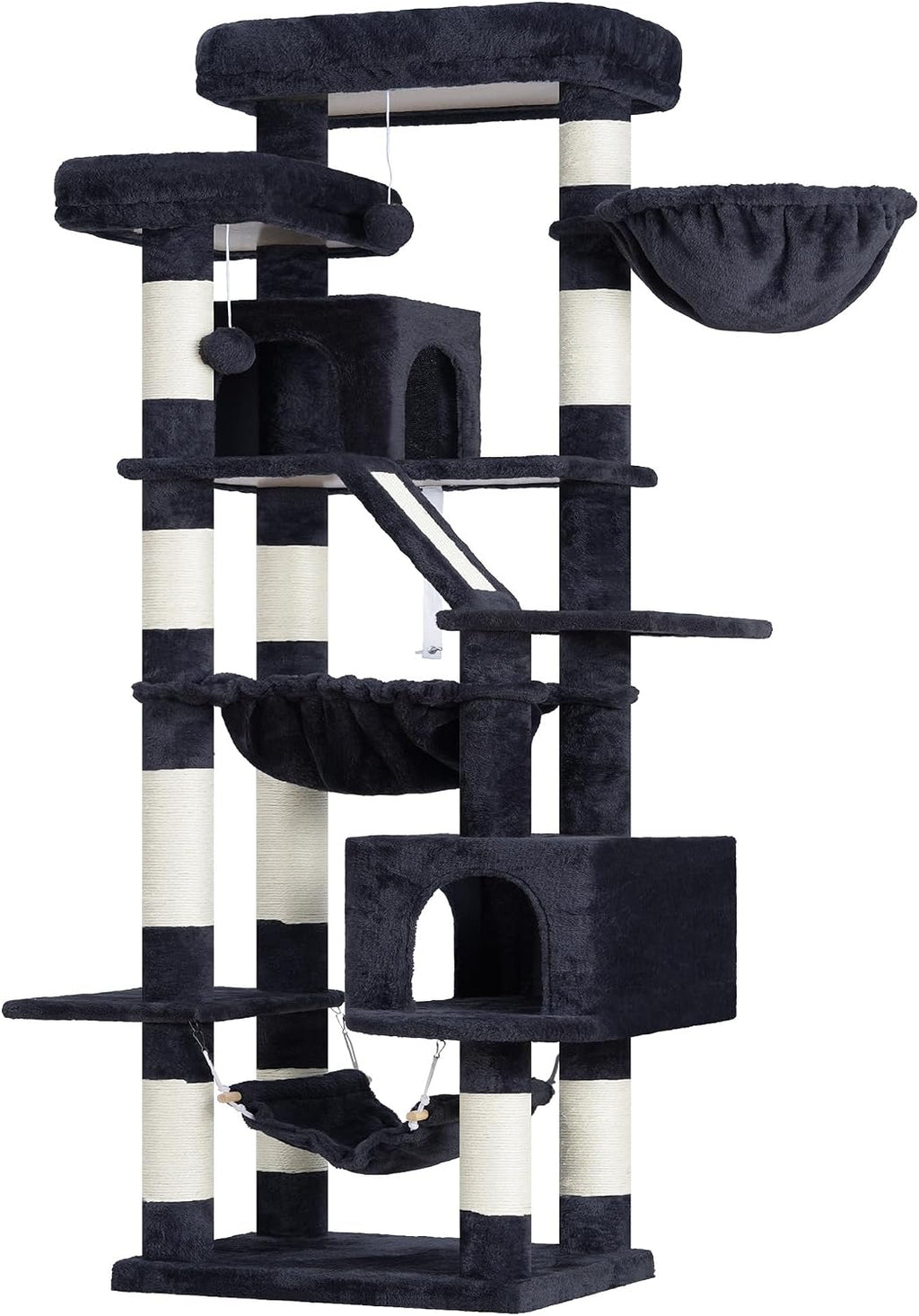 Heybly Cat Tree, 71-Inch-Tall Tower for Indoor Cats with 2 Perches HCT034G