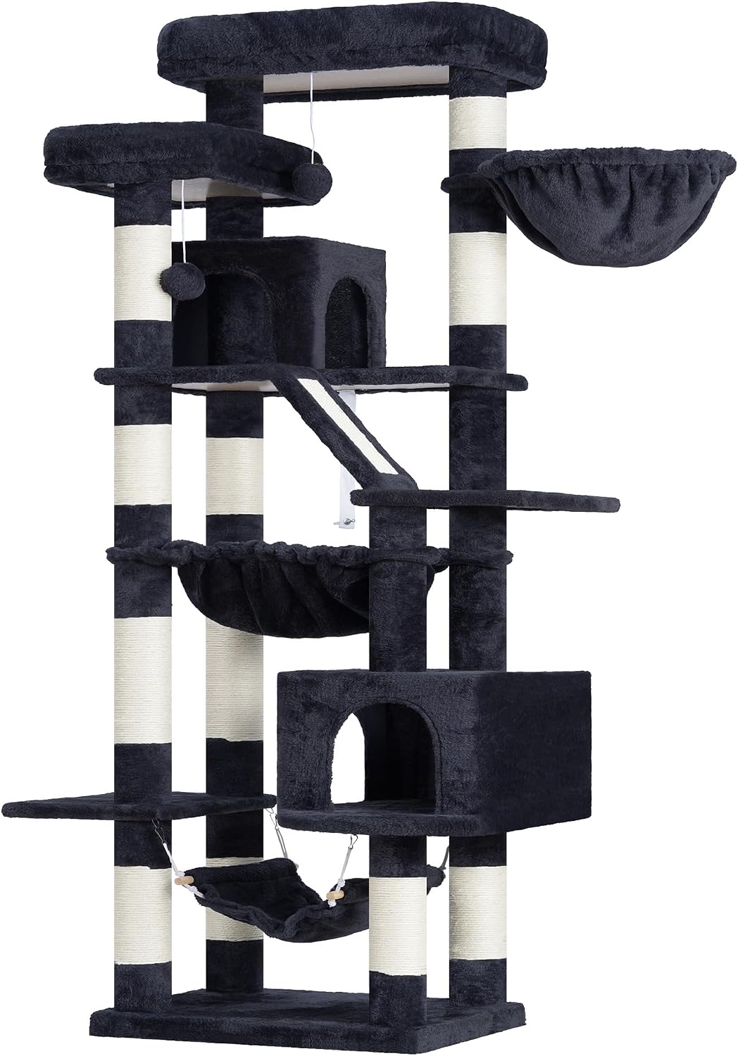 Heybly Cat Tree, 71-Inch-Tall Tower for Indoor Cats with 2 Perches HCT034G