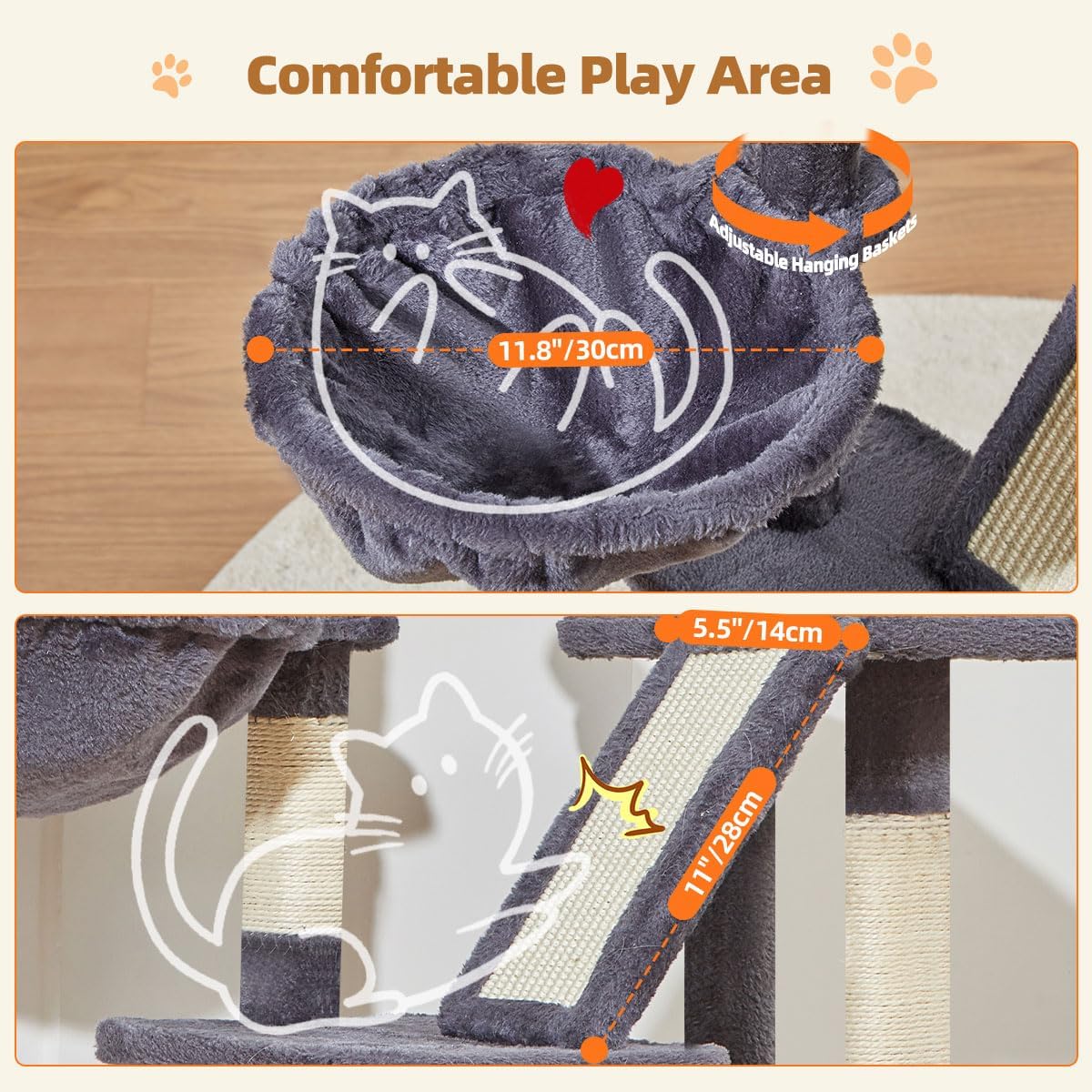 Taoqimiao Cat Tree, 38.5In Cat Tower for Indoor Cats, Suitable for Kittens