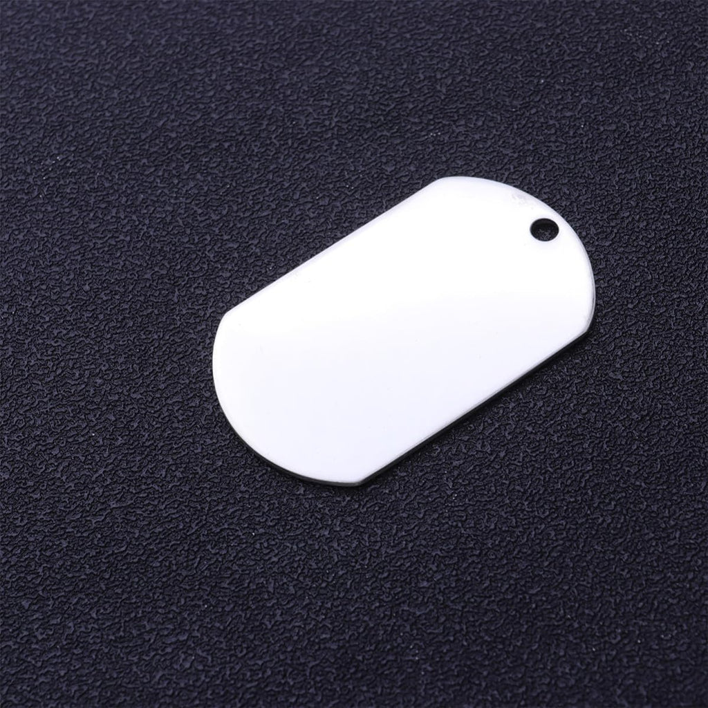 10pcs Dog Id Tags Aluminum Pendant Necklaces Keychains Silver