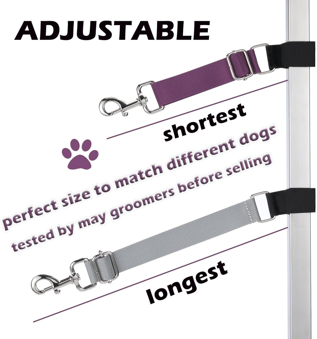 Pet Dog Grooming Arm Accessories - Dogs Loop Pets Grooming Loops Extension Straps 2 PCS Adjustable Secure and Stable Loo