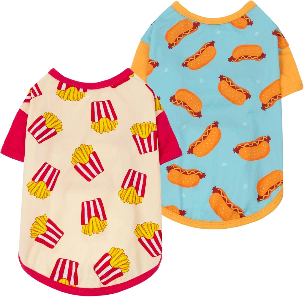 Fitwarm 3 Pack Monster Dog Shirt, Lightweight Funny Dog Tshirt, Summer Clothes for Small Dogs Boy Girl, Pet Outfit, Oran