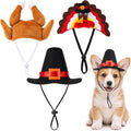 Shinymoon 3 Pcs Thanksgiving Turkey Hat for Dog Cat, Turkey, Felt