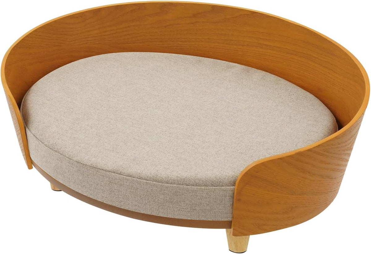 Oval Pet Sofa with Supporting Feet, 19.3x14x7.7in, 22.05lbs Load