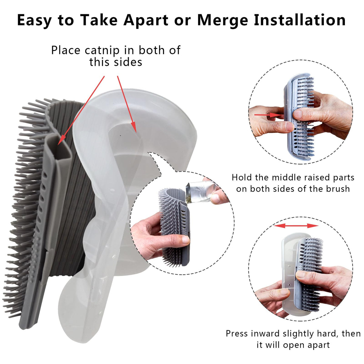 miwoowim 2PCS 6.1" Extended Cat Self Groomer, Wall Corner Massage Brush