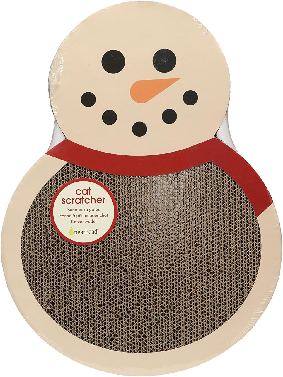 Pearhead Snowman Cat Scratching Pad, Reversible Christmas Cat Scratcher