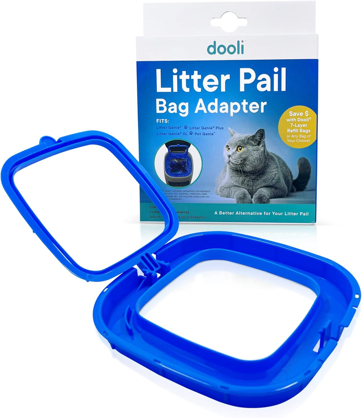 Cat Litter Pail Bag Adapter, Fits Litter Genie, Fits LItter Genie Plus, Fits Litter Genie XL, Fits Litter Genie XXL