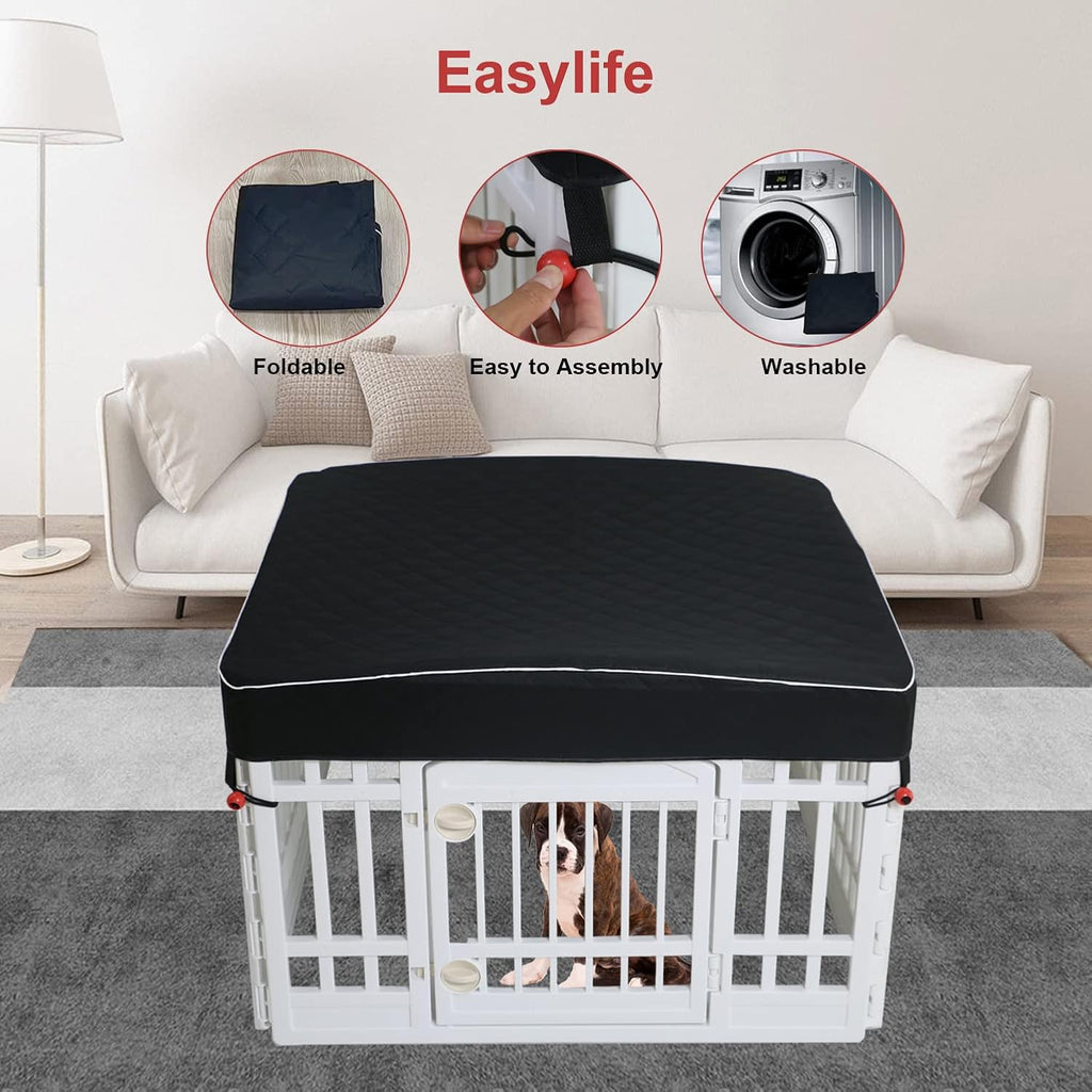 Dog Pen Cover Dog Playpen Cover for Pets,Provide Shade and Security for Indoor Outdoor Dog Pen,Pet Playpen Cover Fits 35