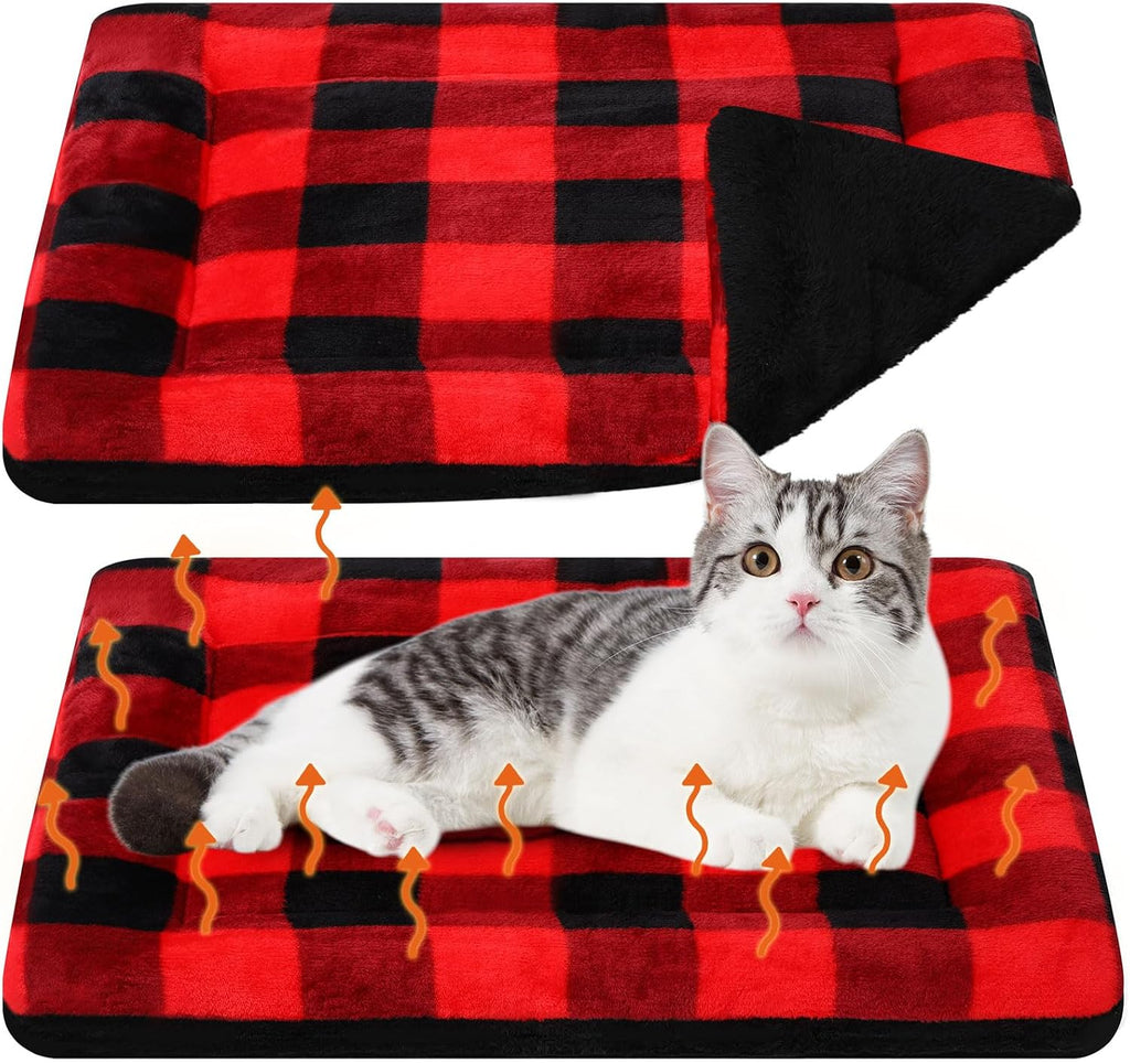 2 Pack Self Warming Cat Dog Bed Pad, Grey, 21" X 14", Stars