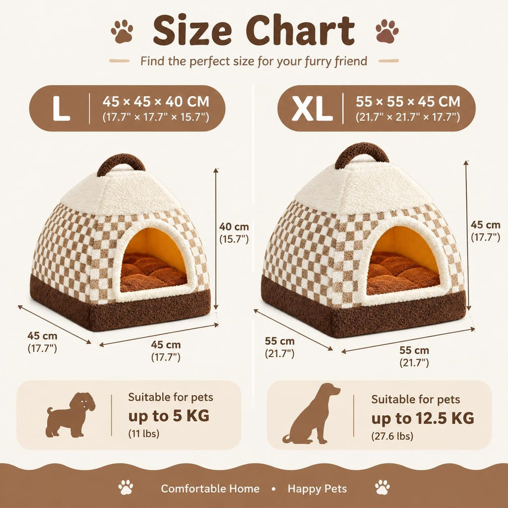 Indoor Dog House, Dog Cave for Small & Medium Dogs