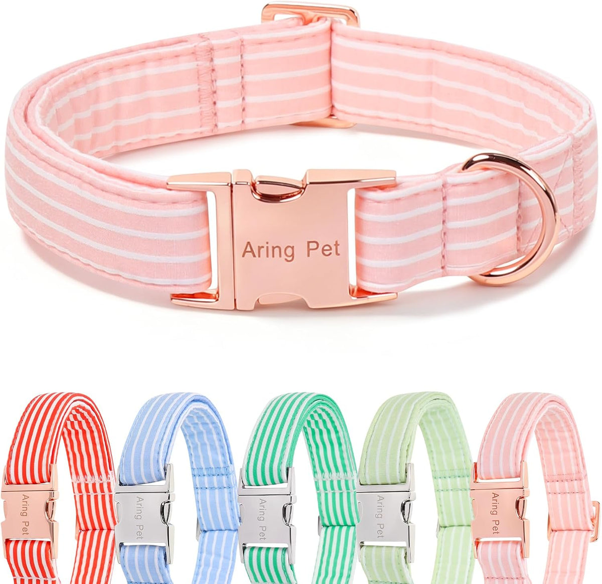 ARING PET Halloween Dog Collar-Cute Fall Dog Collar for Small Dogs, Cotton Halloween Orange Grid Dog Collars for Small M