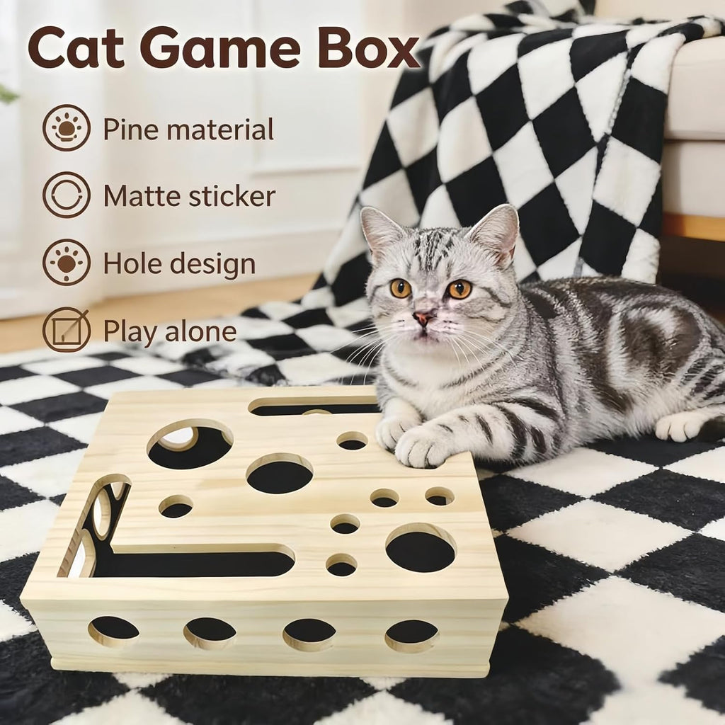 Cat Scratch Puzzle Enrichment Box, Stress-Free Scratch Puzzle Enrichment Box for Cats That Hate Nail Trims, Cat Nail Fil