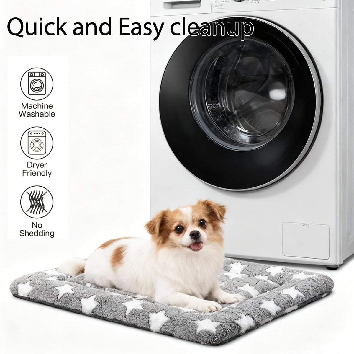 Dog Bed Mat, Reversible Crate Pad, Machine Washable for Small Dogs