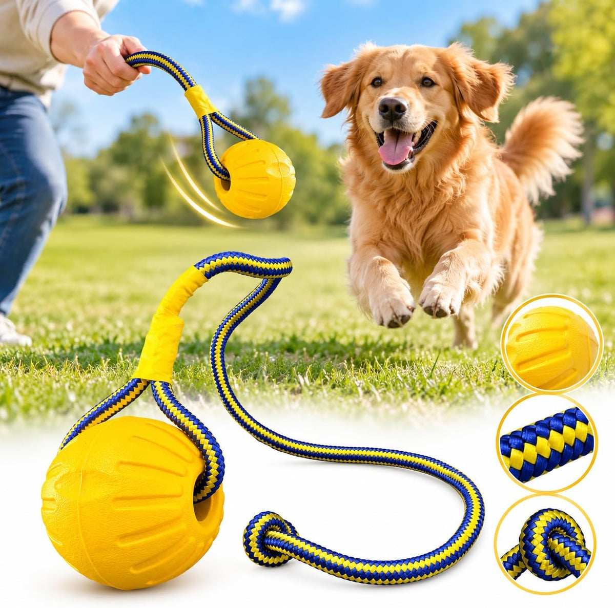 Interactive Rope Ball Pet Toy