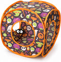 Halloween Square Cat Tunnel for Indoor Cats, Hide and Play Toy