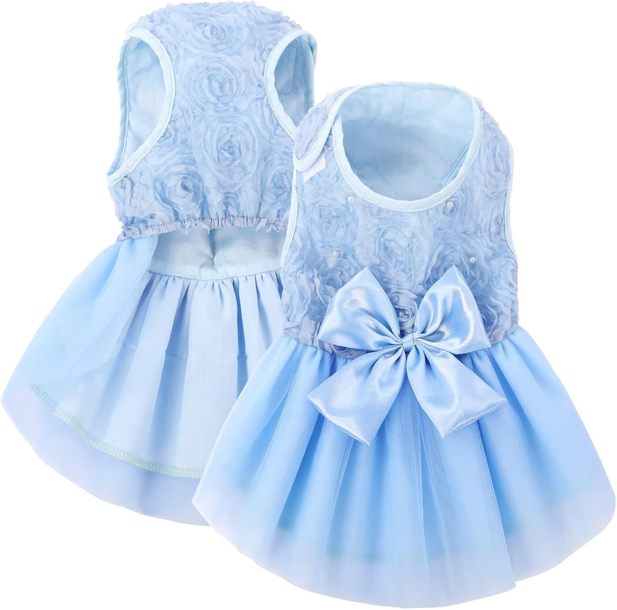 ASENKU Dog Dress Pet Wedding Dress Puppy Birthday Party Outfit, Pink 2XL