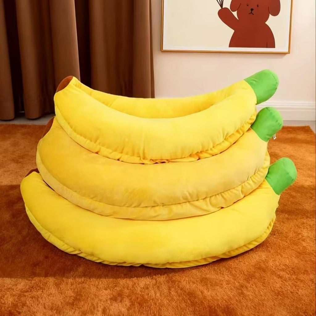 Four Seasons Warm Pet Cushion Banana Winter Dog Sofa Cat Litter Pet Supplies Kennel Removable Pet Bed (XXL)