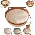 Hand-Woven cat Bed Basket with a Hanging Ball for Better Breathability (Caramel, Large)