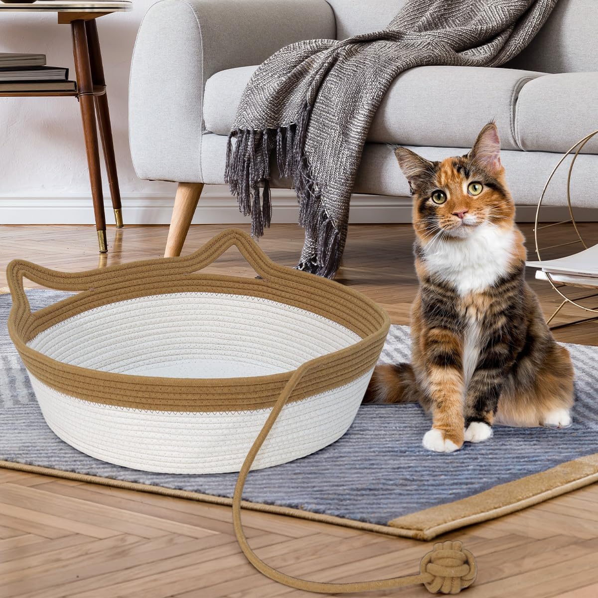 Stimulicat Handwoven Cat Basket,Instinct Basket for Cats Basket Bed