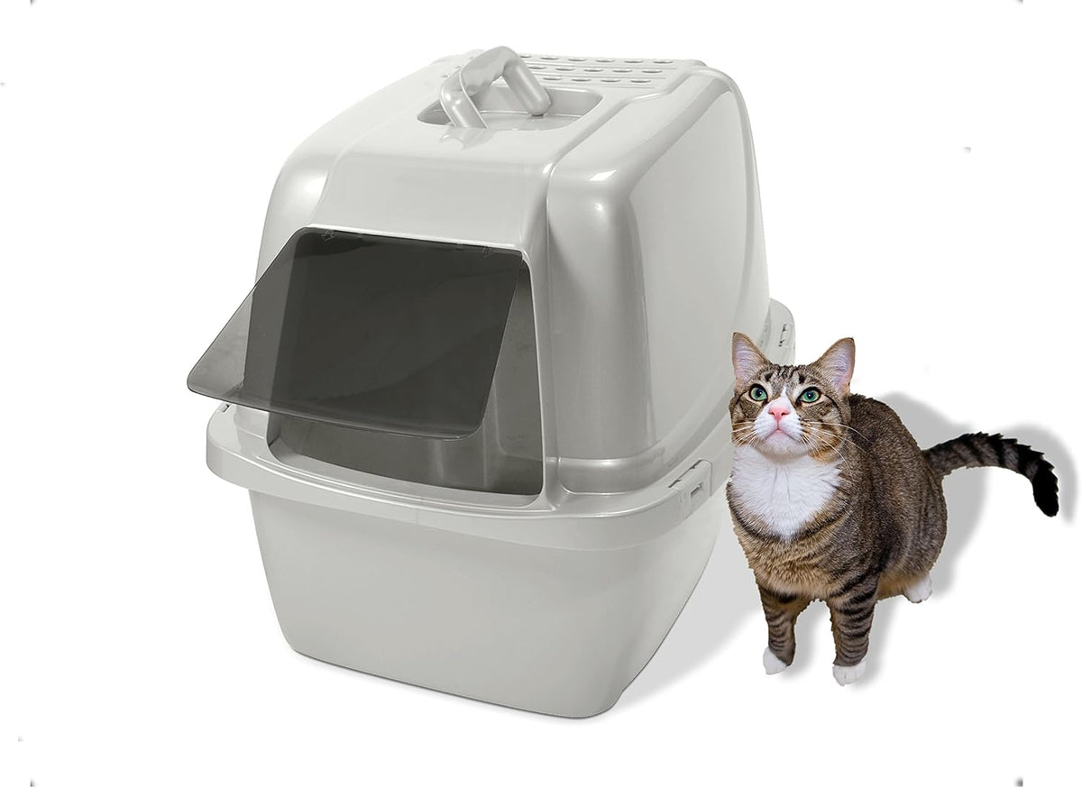 Van Ness Pets Odor Control Large Enclosed Cat Litter Box, Hooded, Pearl, CP6
